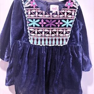 Kids Embroidered Navy One Piece